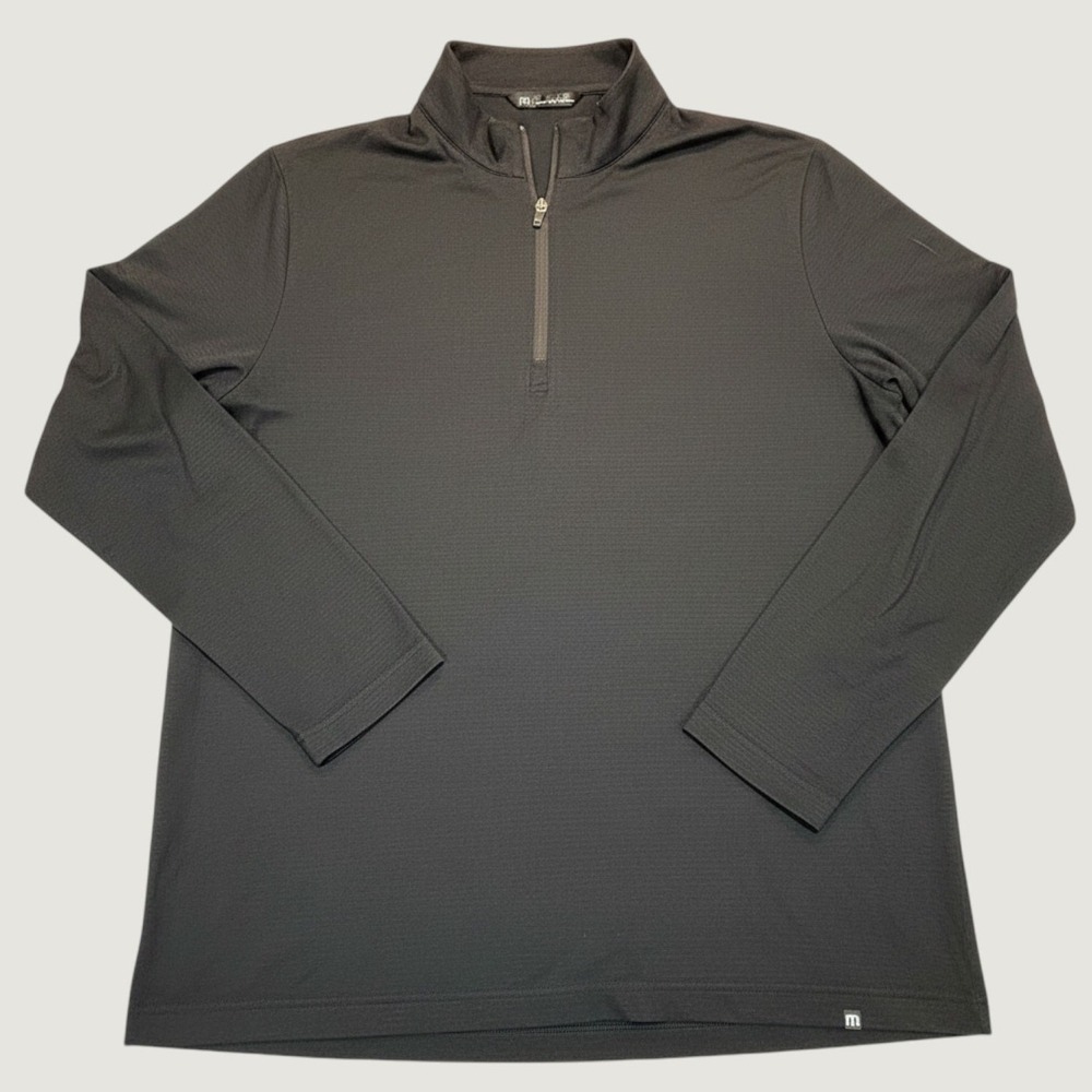 TravisMathew Mens Quarter Zip Pullover Charcoal Gray Long Sleeve Golf Size XL